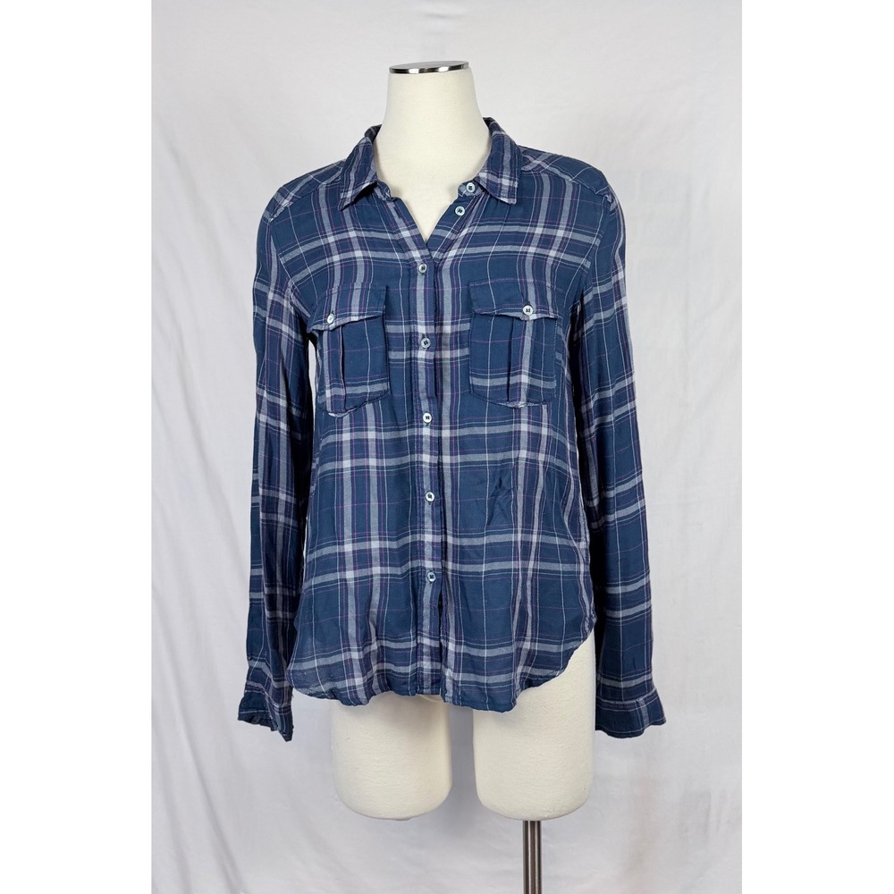 Page Flannel Button Down Shirt Small Cozy Rugged Hiking Camping Country Layers